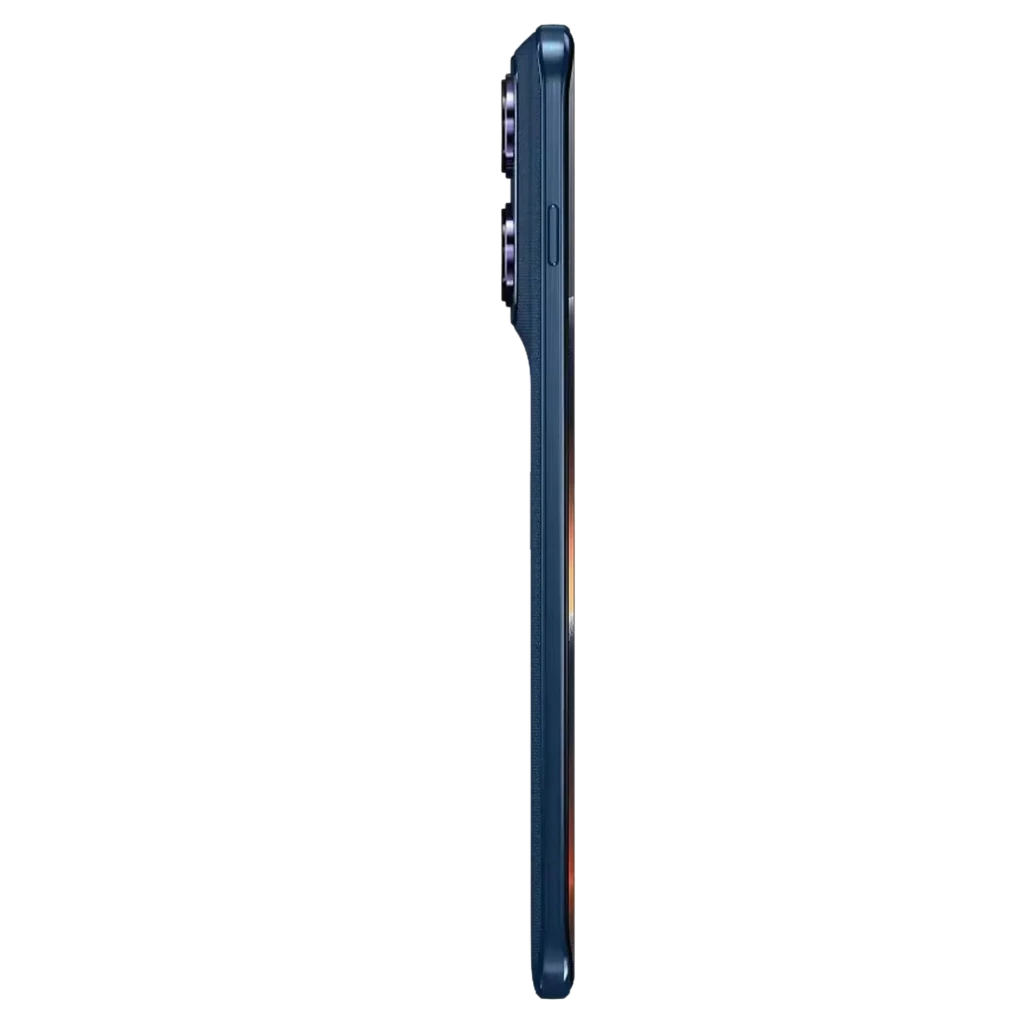 Motorola Edge 70 Pro 5G 256 GB Titan com traseira azul texturizada, módulo quádruplo de câmeras salientes e tela frontal com furo central e bordas finas - Item4