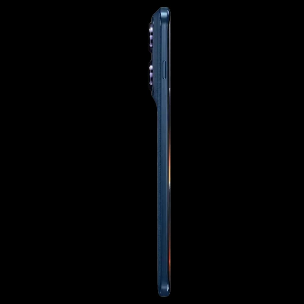 Motorola Edge 70 Pro 5G Titan azul, perfil ultradelgado con marco curvo y módulo de triple cámara trasera sobresaliente, acabado premium elegante
