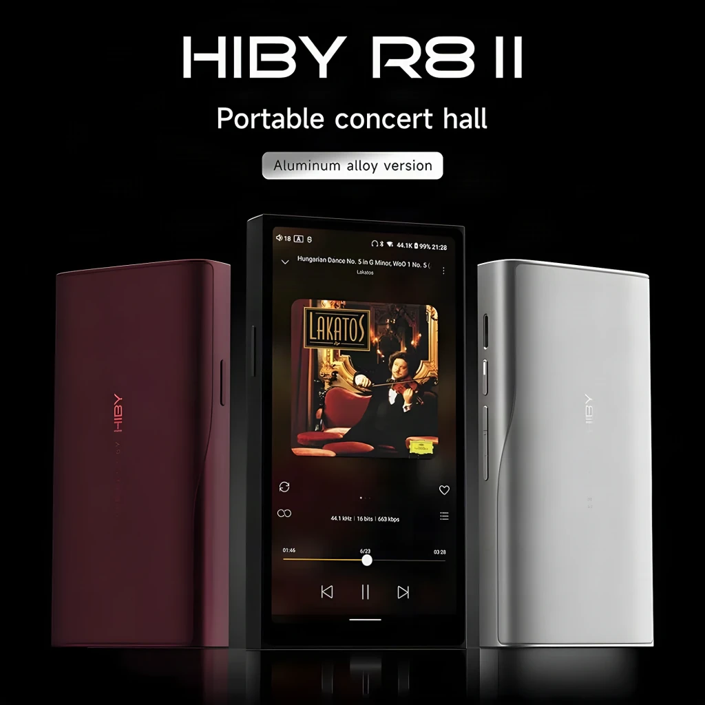 Lecteur HiBy R8 II Alloy noir, châssis métal mat, écran tactile, molette latérale, ports casque dont BAL 4,4 mm, lecture Hi-Res DSD1024 - Ítem2