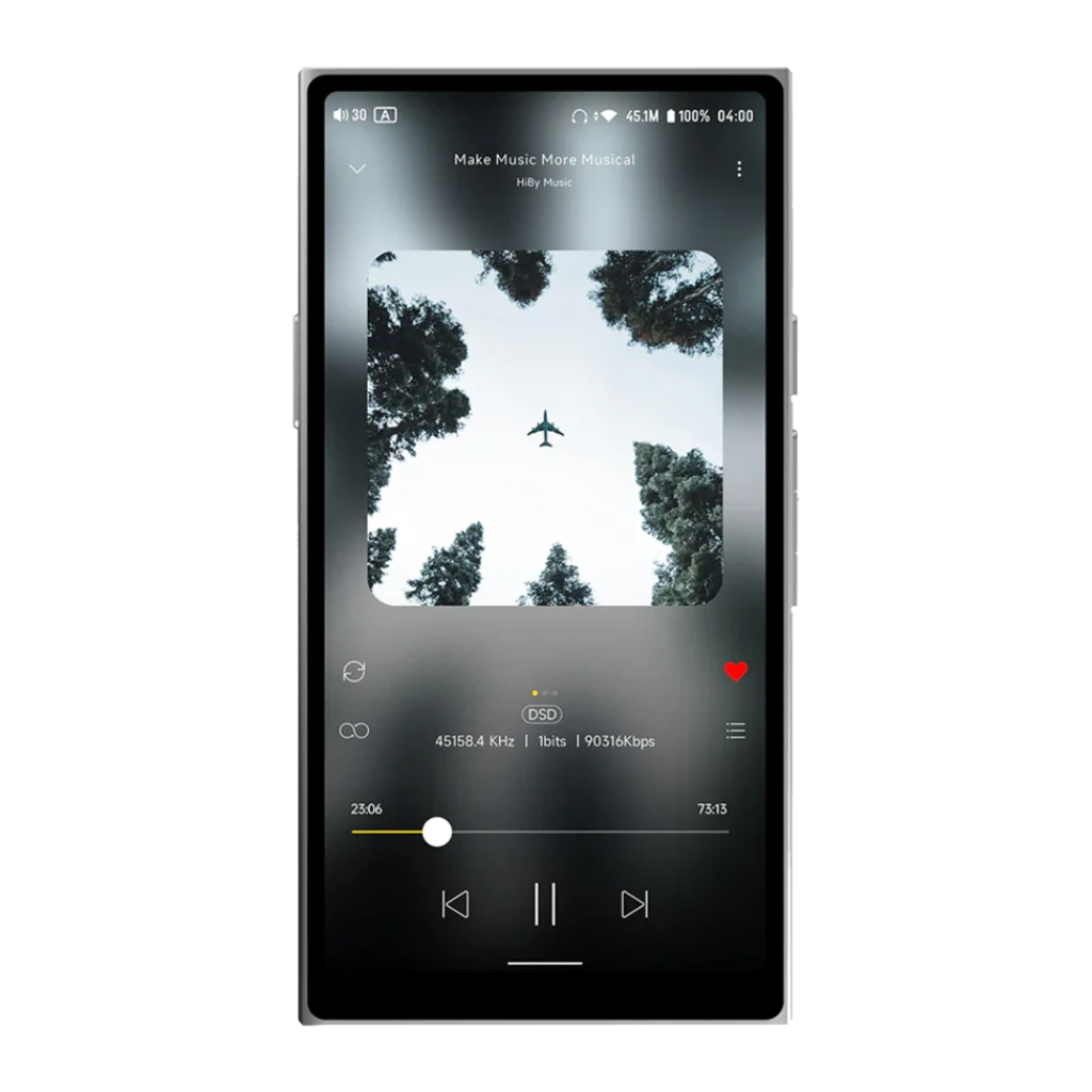 Reproductor HiBy R8 II versión aleación color plata con pantalla táctil grande, botones laterales, rueda de volumen y salida balanceada 4,4 mm DSD1024 - Ítem1