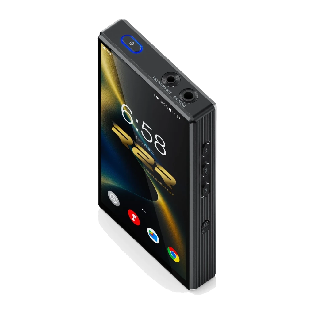 Reproductor FiiO M33 R2R con pantalla táctil grande, cuerpo negro mate, borde recto, botones laterales y salida balanceada 4,4 mm con logos Hi-Res visibles - Ítem3