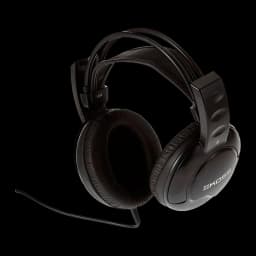 Casque Koss UR20 Arceau Câble Jack 3,5 mm Noir, détail: vue latérale avec logo Koss, coussinets et câble