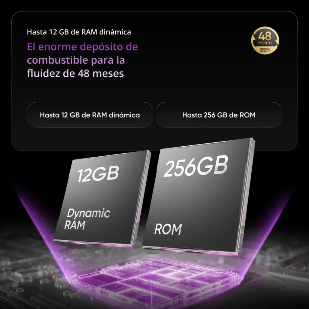 Realme P4 Lite 4G gris con pantalla 6.8 pulgadas 120Hz, notch en gota, doble cámara trasera con módulo ovalado y batería 6600mAh destacada en pantalla - Ítem2