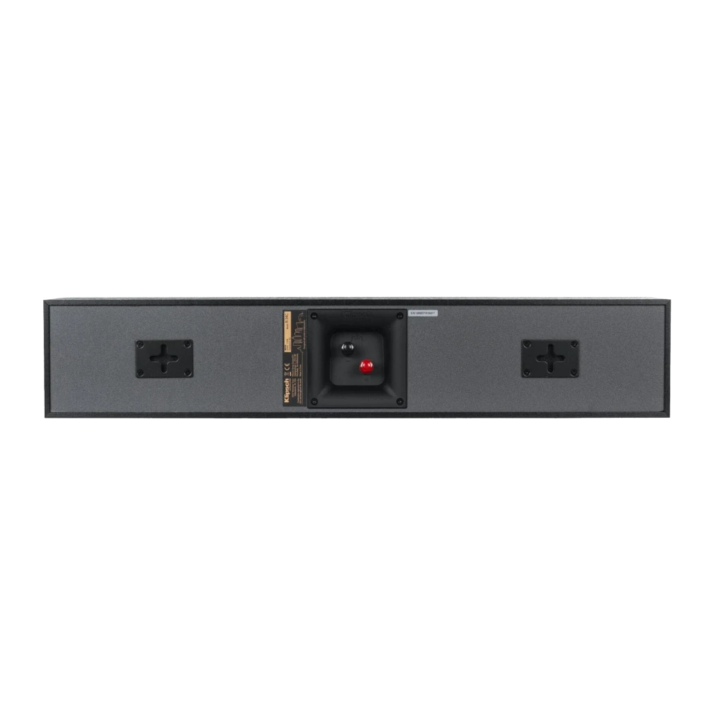 Klipsch R-34C Reference Negro, barra central con 4 woofers cobre y tweeter central, recinto negro texturizado y puertos Tractrix a los extremos - Ítem4