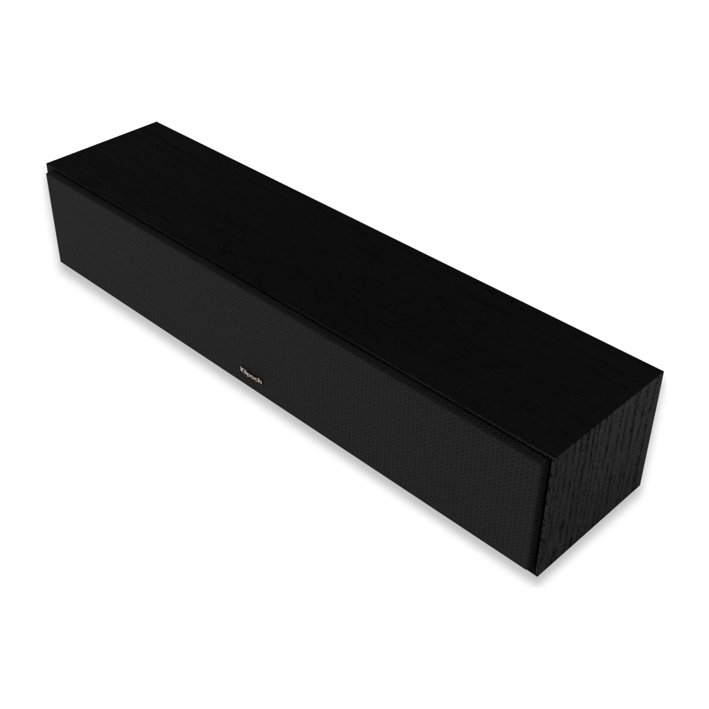 Klipsch R-34C Reference Negro, barra central con 4 woofers cobre y tweeter central, recinto negro texturizado y puertos Tractrix a los extremos - Ítem1