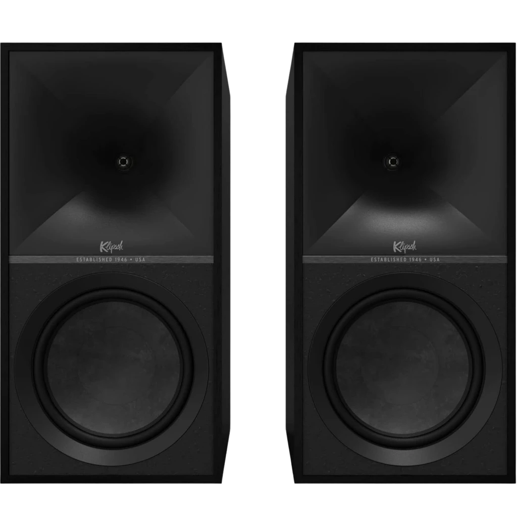 Par de alto-falantes Klipsch The Nines 240 W em preto mate, design retangular com acabamento em madeira, grelhas têxteis e controles metálicos superiores - Item3