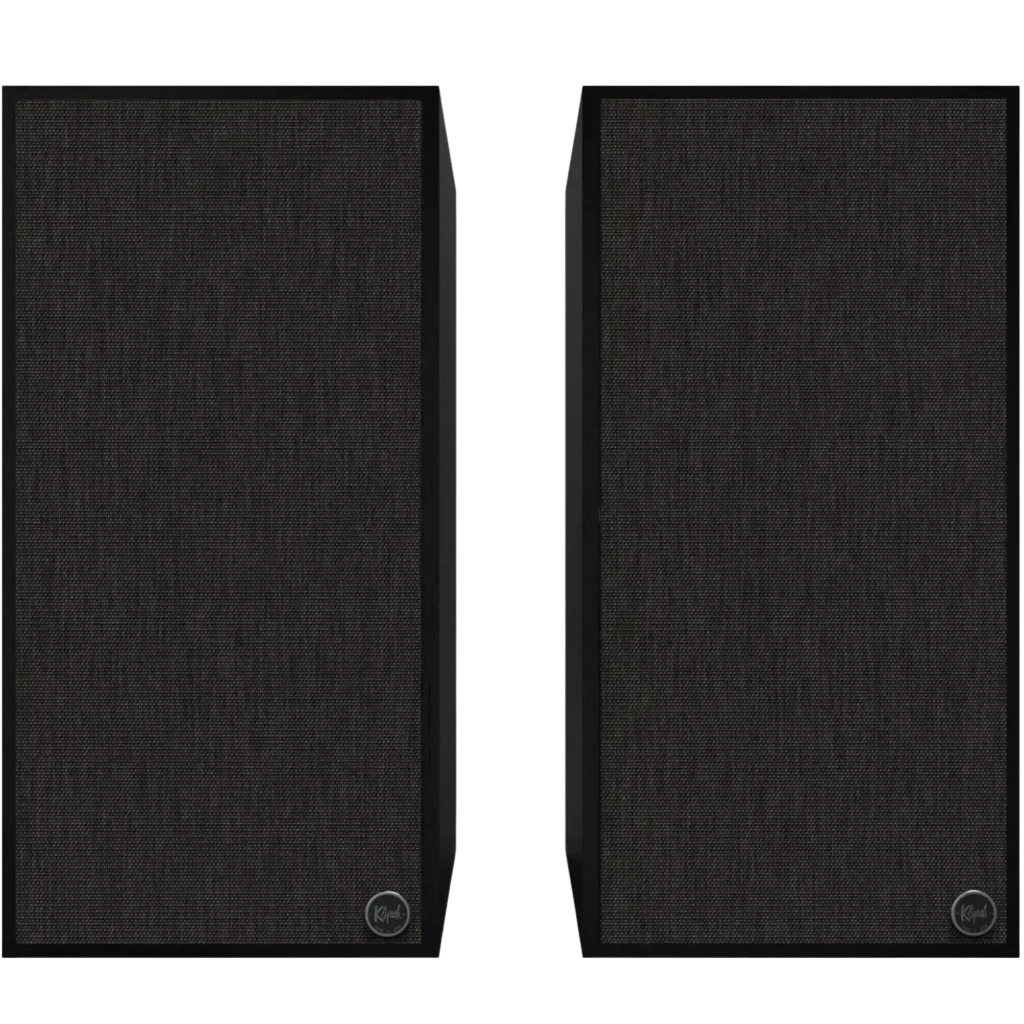Par de alto-falantes Klipsch The Nines 240 W em preto mate, design retangular com acabamento em madeira, grelhas têxteis e controles metálicos superiores - Item2