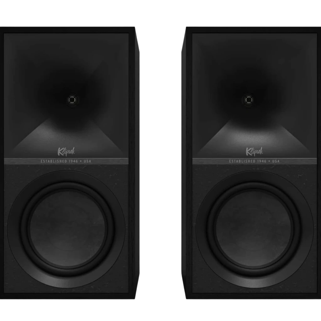 Klipsch The Sevens 200 W Bluetooth Preto Mate: par de caixas retangulares, acabamento preto texturizado, grelhas frontais escuras e knobs metálicos no topo - Item4