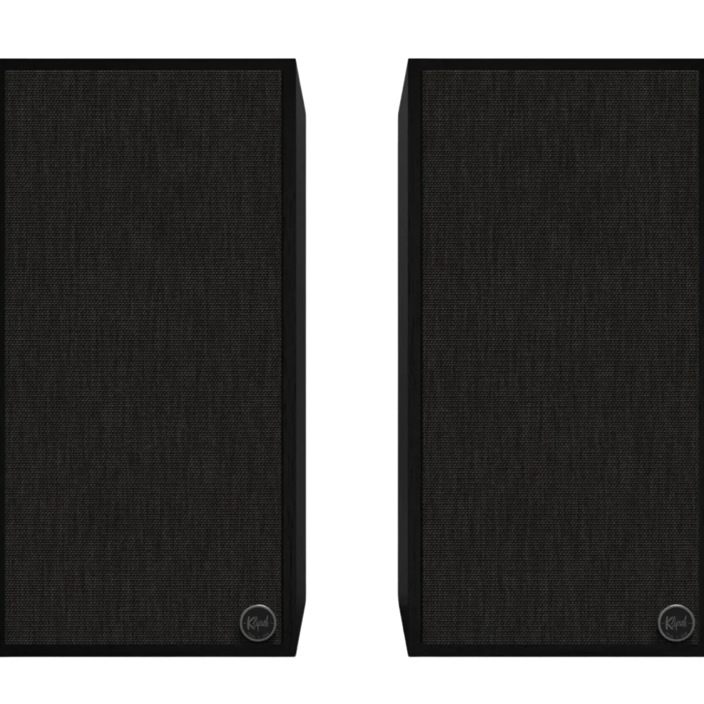 Klipsch The Sevens 200 W Bluetooth Preto Mate: par de caixas retangulares, acabamento preto texturizado, grelhas frontais escuras e knobs metálicos no topo - Item2
