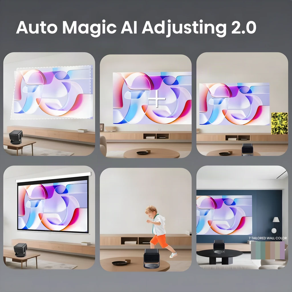 Proyector Hisense C3 con lente frontal grande, acabado metálico gris, soporte integrado en forma de U, ventilación lateral perforada y logotipos 4K e IMAX - Ítem8