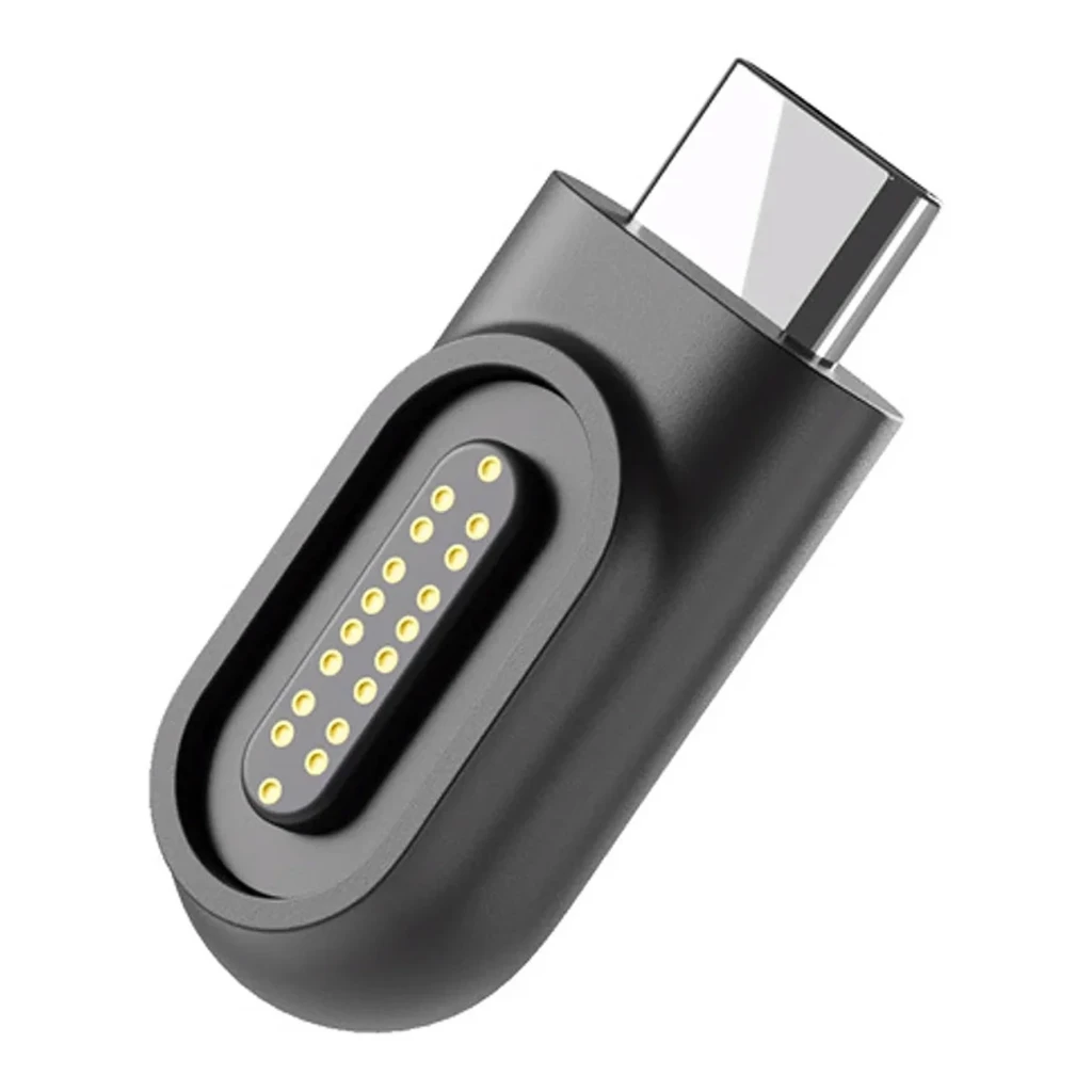 Adaptador VITURE Magnetic Connector to USB-C Adapter 20W en color negro, compacto, con conector USB-C metálico y carcasa curva con logo VITURE en relieve - Ítem1