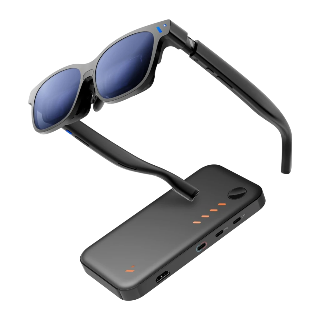VITURE XR Beast Sunglasses Large Réalité Augmentée, monture noire, verres miroirs bleutés, branches épaisses avec commandes intégrées, style moderne et - Ítem3