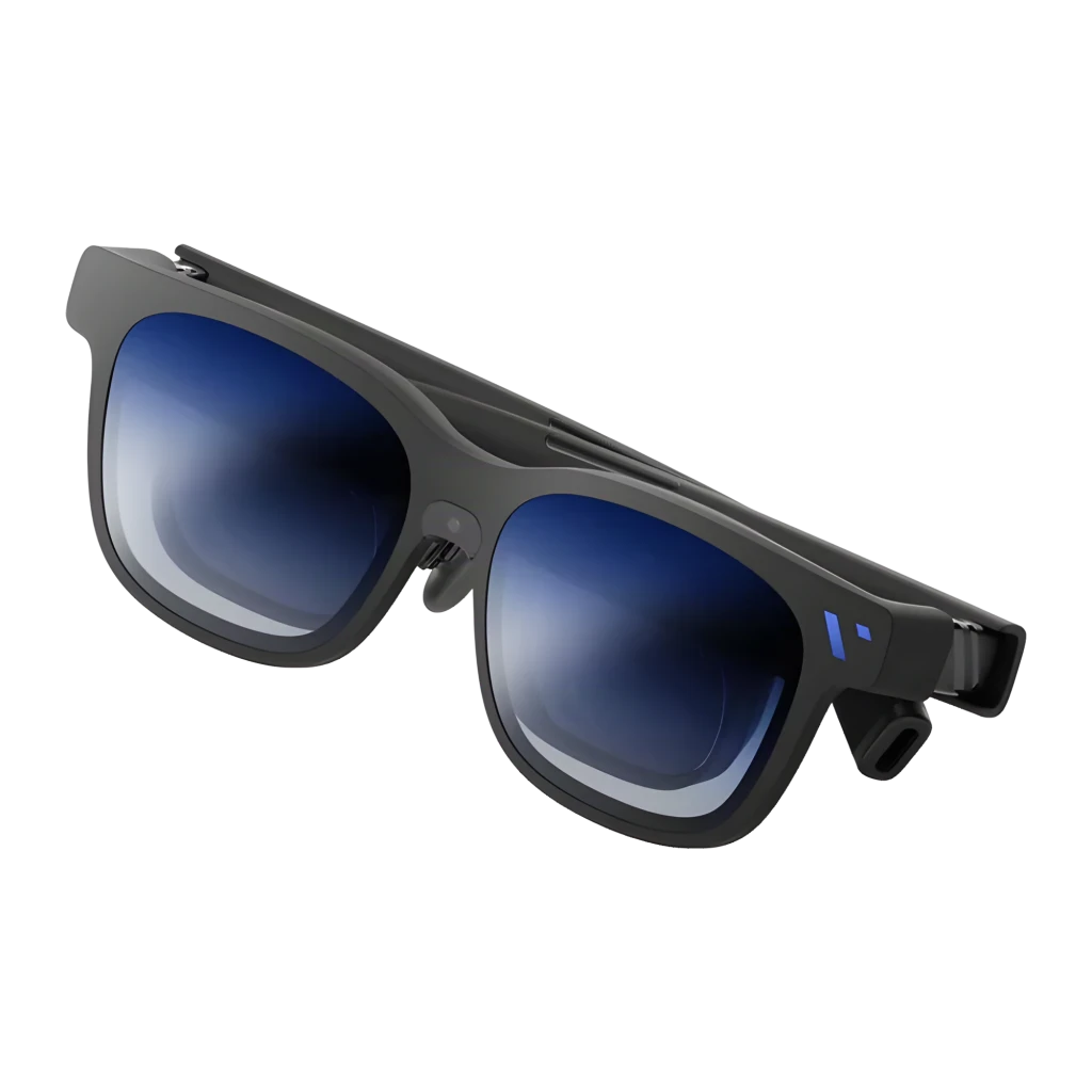 VITURE XR Beast Sunglasses Large Réalité Augmentée, monture noire, verres miroirs bleutés, branches épaisses avec commandes intégrées, style moderne et - Ítem2