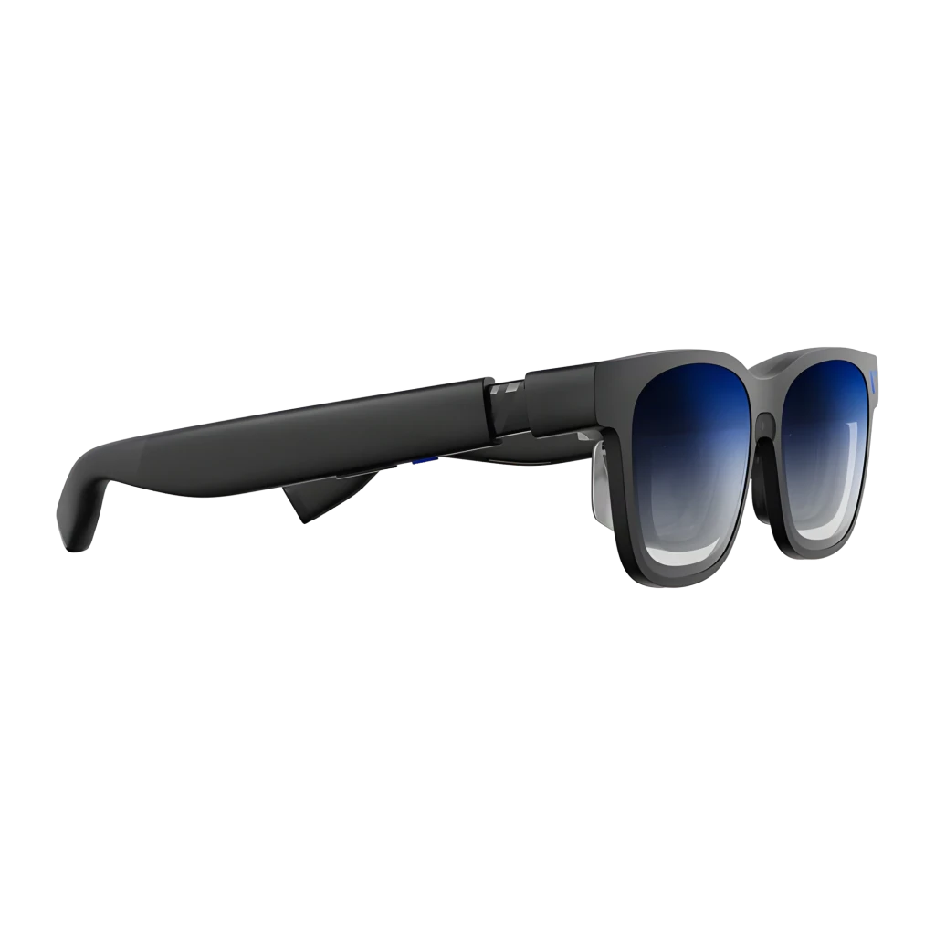 VITURE XR Beast Sunglasses Large Réalité Augmentée, monture noire, verres miroirs bleutés, branches épaisses avec commandes intégrées, style moderne et - Ítem1
