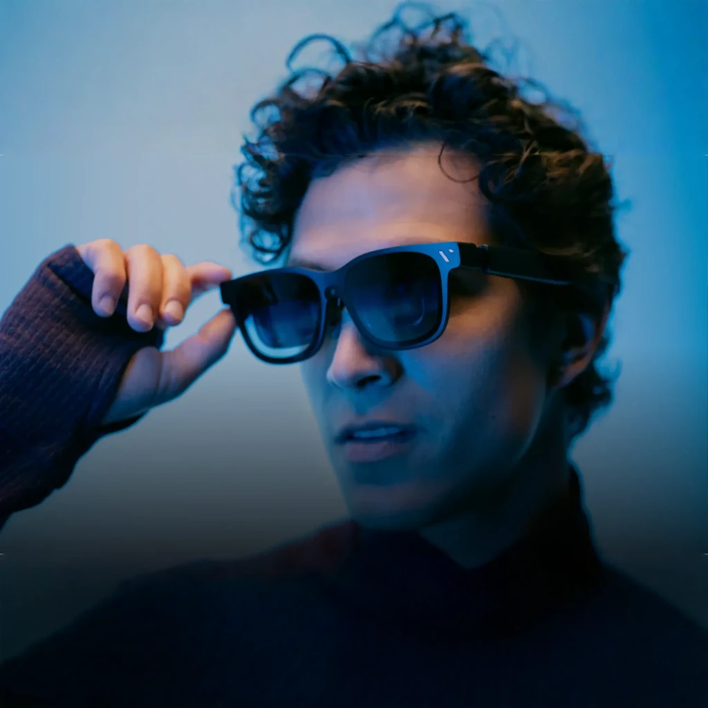 VITURE XR Beast Sunglasses Large Réalité Augmentée, monture noire, verres miroirs bleutés, branches épaisses avec commandes intégrées, style moderne et - Ítem5