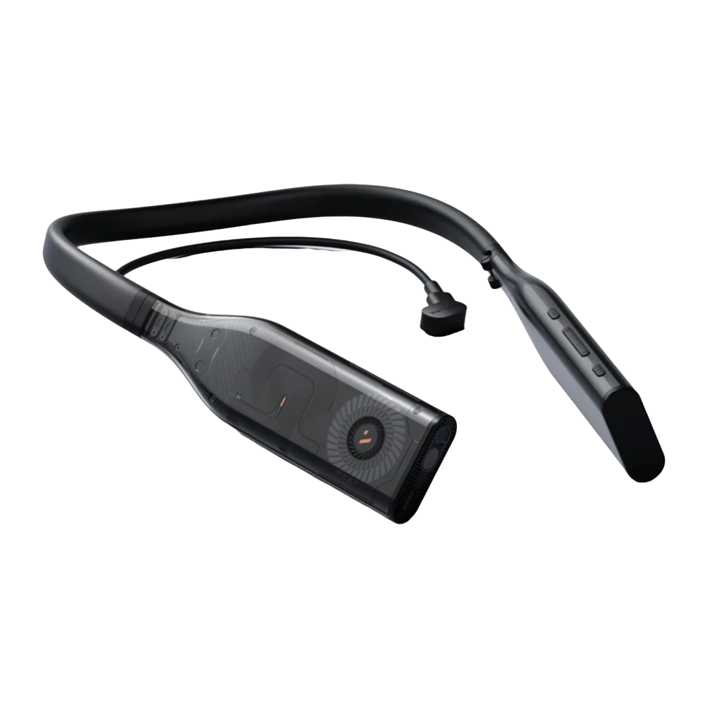 VITURE Pro Neckband 256GB Android, banda para el cuello negra estilizada con extremos angulados, puerto USB-C y cable superior corto; autonomía 4 horas - Ítem2