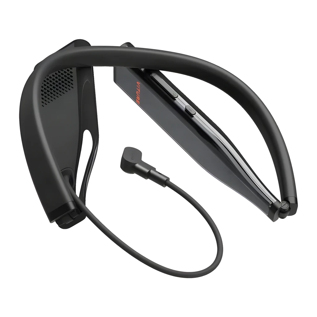 VITURE Pro Neckband 256GB Android, banda para el cuello negra estilizada con extremos angulados, puerto USB-C y cable superior corto; autonomía 4 horas - Ítem1