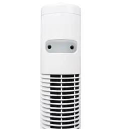 Tristar VE-5900 Ventilador Torre 35 W blanco con rejilla vertical negra, panel superior minimalista y dos orificios frontales; diseño alto y estilizado