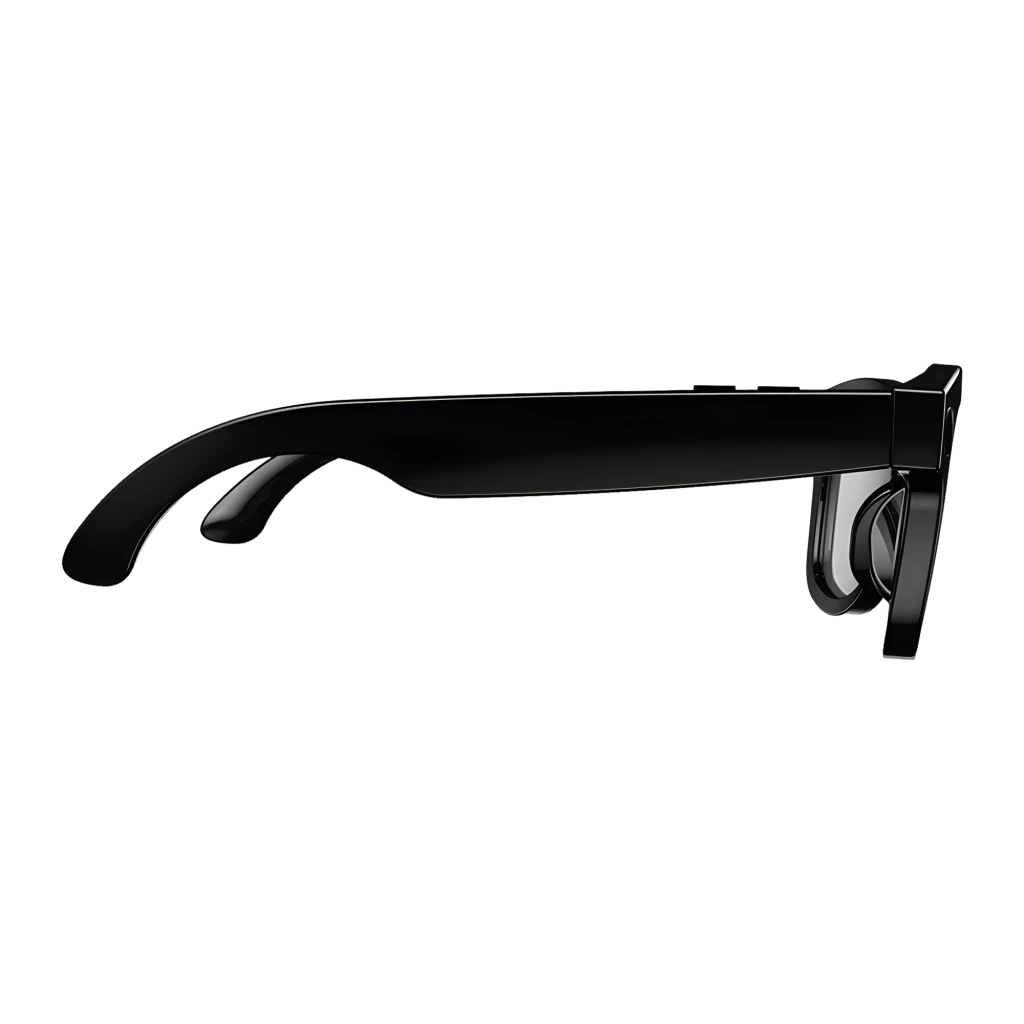 Gafas inteligentes Zeblaze Eyewear AI Negro con montura negra brillante, cámara 5MP integrada en frontal, lentes claras y patillas open ear para audio Hi‑Fi - Ítem2