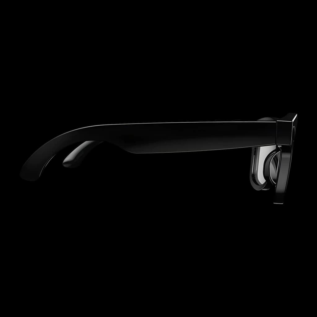 Lunettes intelligentes Zeblaze Eyewear AI Noir avec monture brillante, verres transparents, double caméra 5 MP intégrée et branches audio open ear 1080p Hi