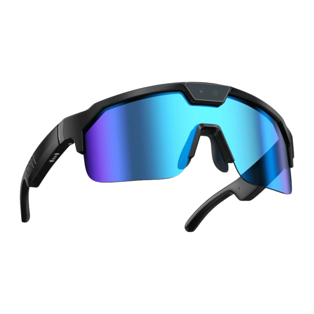Zeblaze Q01 lunettes sport bleues avec verres miroir bleus, monture noire, capteur caméra 8 MP Sony IMX219 centré au-dessus du pont nasal - Ítem5