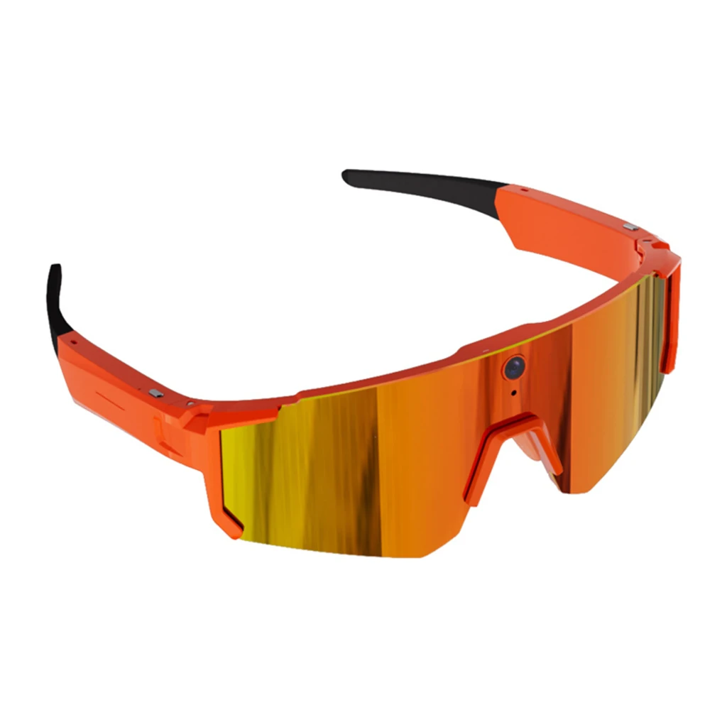 Gafas deportivas Colmi V06 Naranja con lente espejo 2K, cámara central 8MP, marco de policarbonato y brazos con altavoces 360° integrados - Ítem4