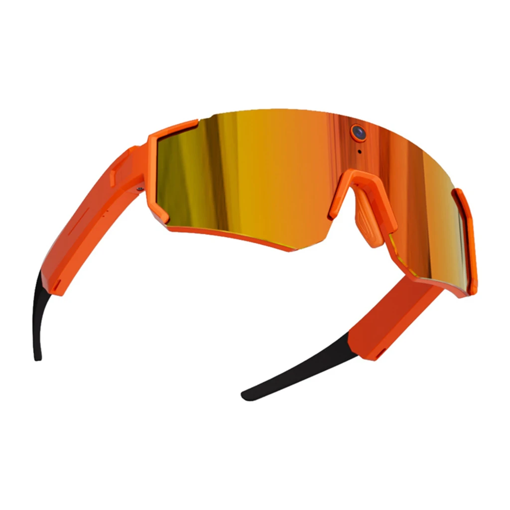 Gafas deportivas Colmi V06 Naranja con lente espejo 2K, cámara central 8MP, marco de policarbonato y brazos con altavoces 360° integrados - Ítem3