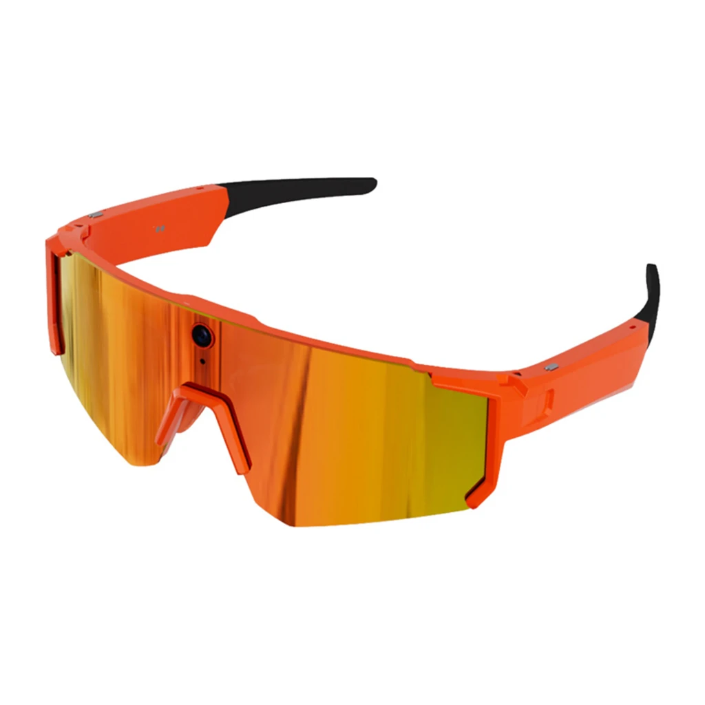 Gafas deportivas Colmi V06 Naranja con lente espejo 2K, cámara central 8MP, marco de policarbonato y brazos con altavoces 360° integrados - Ítem2