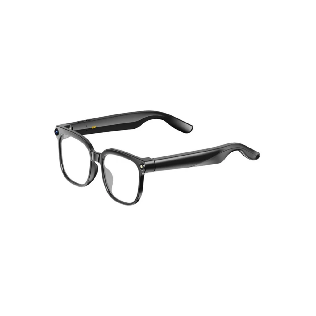 Gafas COLMI M02S con montura negra brillante, cámara 8MP Sony IMX219 en la patilla y altavoces duales integrados, bisagras robustas y lentes transparentes - Ítem2