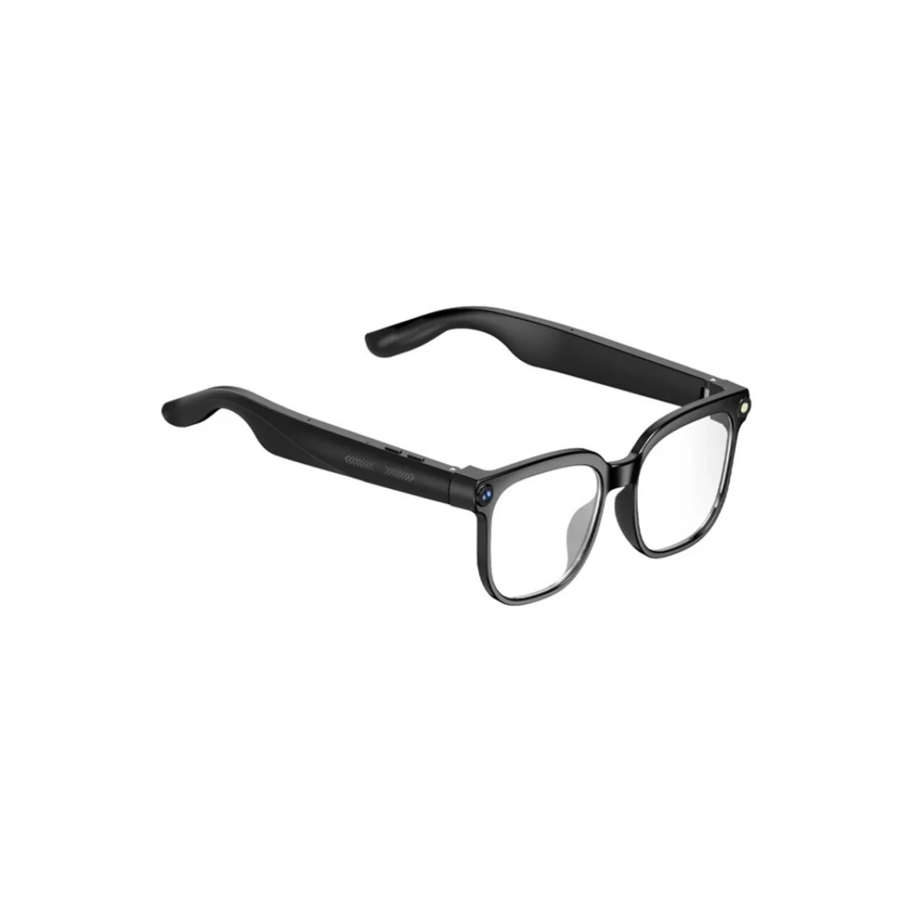 Gafas COLMI M02S con montura negra brillante, cámara 8MP Sony IMX219 en la patilla y altavoces duales integrados, bisagras robustas y lentes transparentes - Ítem3
