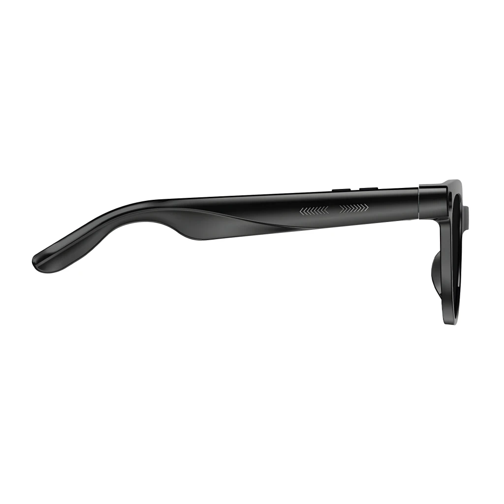 Gafas inteligentes negras COLMI M02S UV con cámara 8MP Sony IMX219 en la bisagra, montura mate, patillas gruesas y altavoces duales integrados - Ítem2