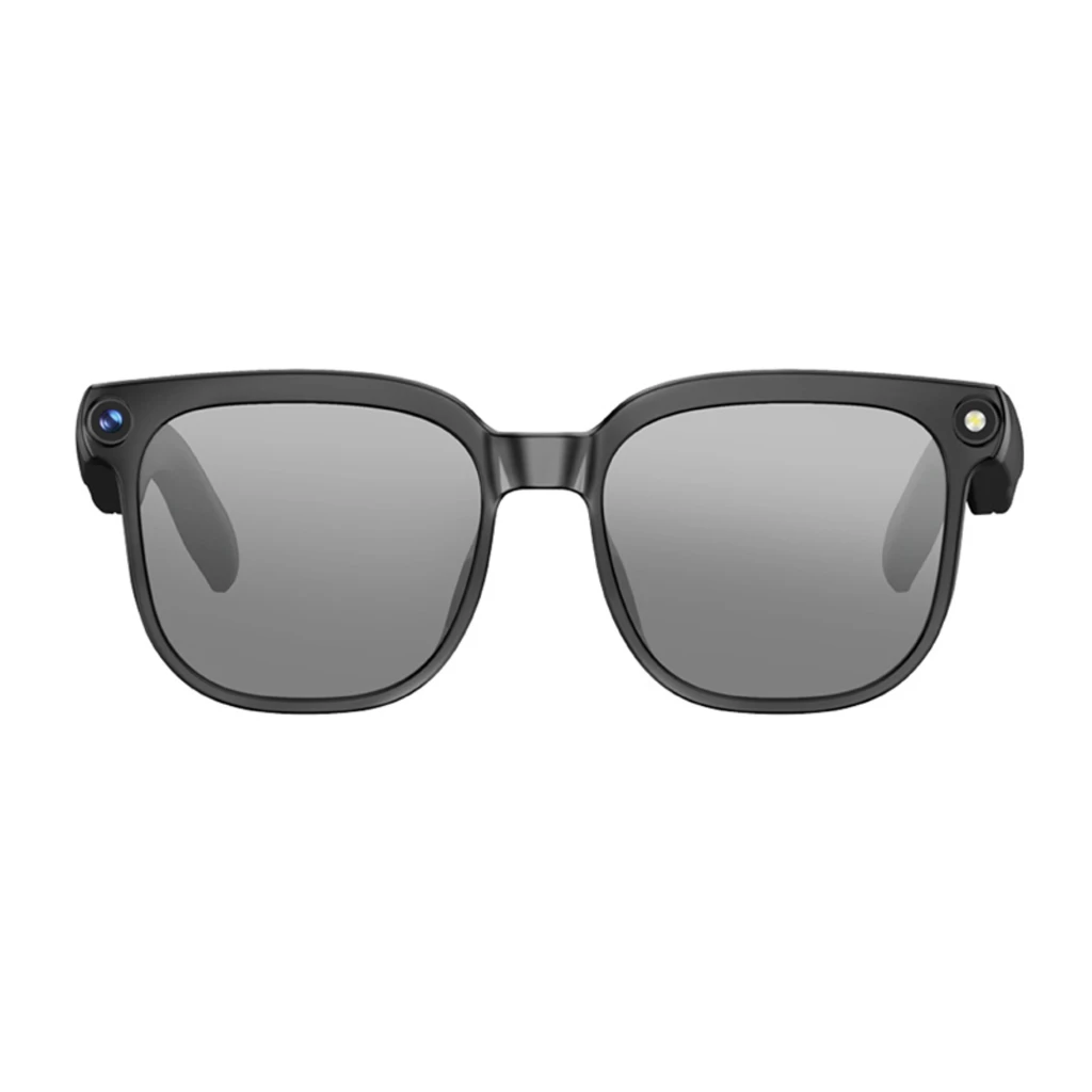 Colmi M02S AI Photochromic Sunglasses 8MP Sony IMX219 gafas negras con lentes fotocromáticas grises, montura robusta y cámara discreta integrada en la patilla - Ítem1