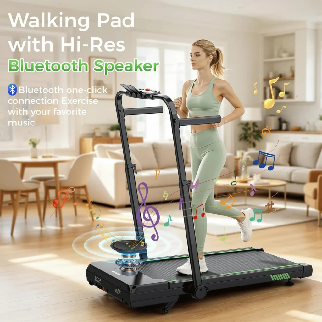 Akluer TW140x cinta de correr plegable con inclinación 12%, altavoz Bluetooth, barandillas laterales, pantalla para tablet y diseño compacto para casa - Ítem2