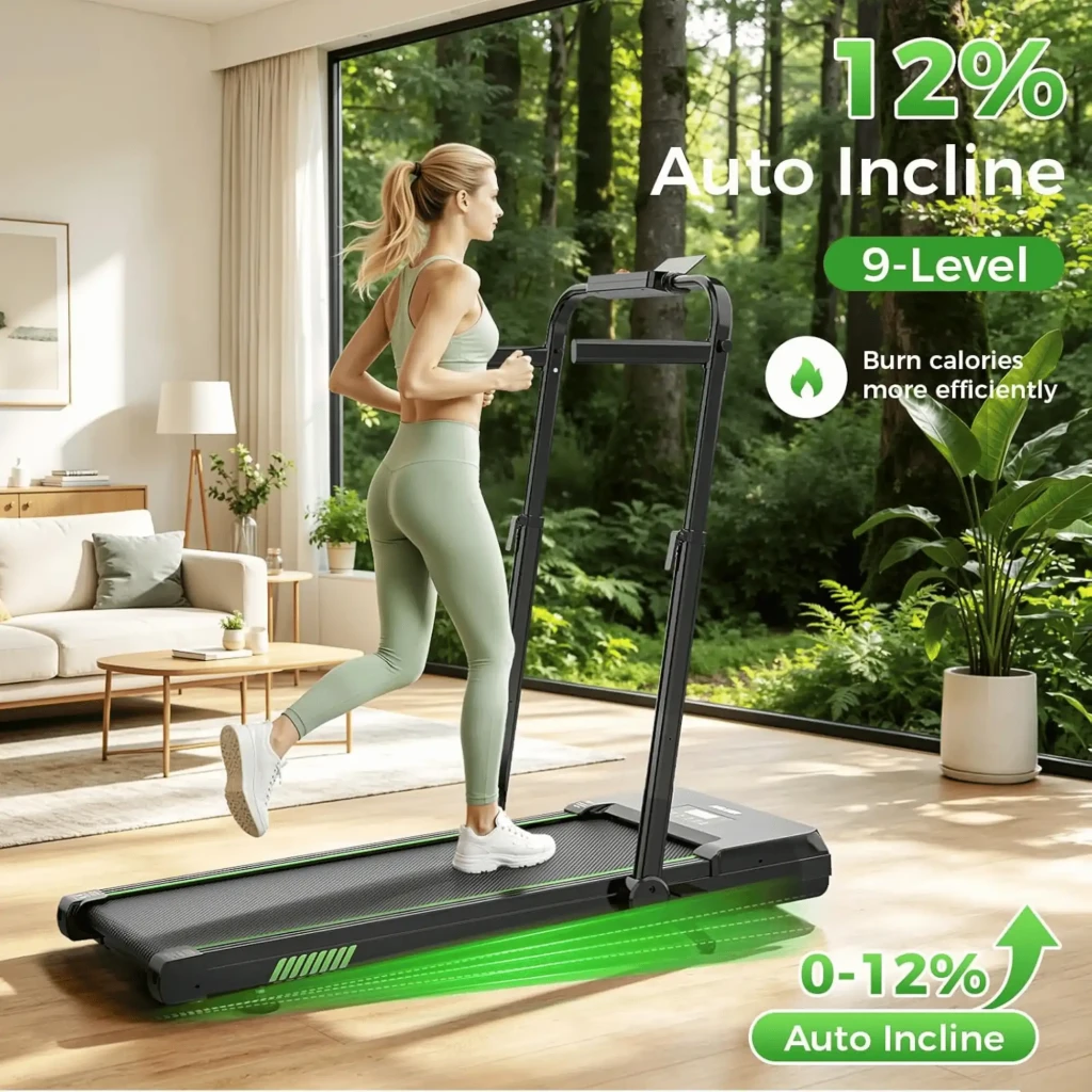 Akluer TW140x cinta de correr plegable con inclinación 12%, altavoz Bluetooth, barandillas laterales, pantalla para tablet y diseño compacto para casa - Ítem3