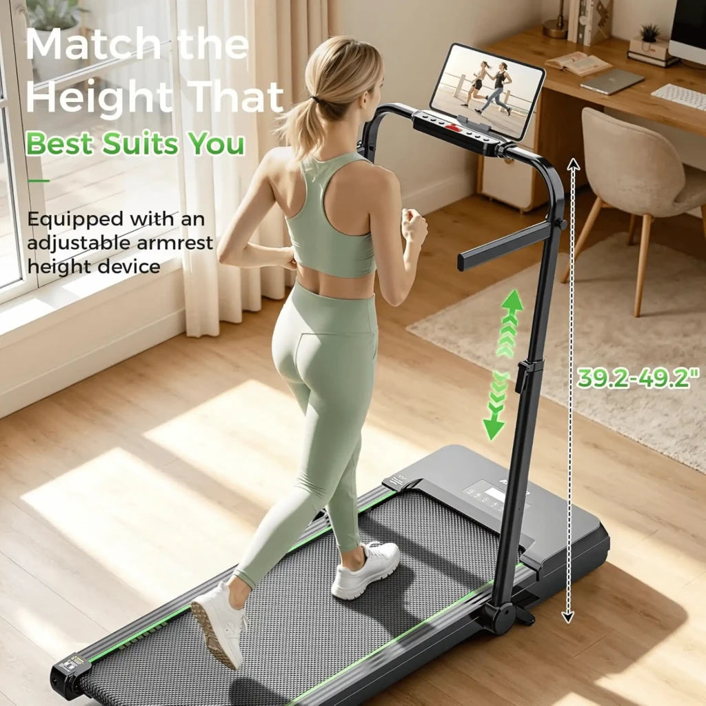 Akluer TW140x cinta de correr plegable con inclinación 12%, altavoz Bluetooth, barandillas laterales, pantalla para tablet y diseño compacto para casa - Ítem4