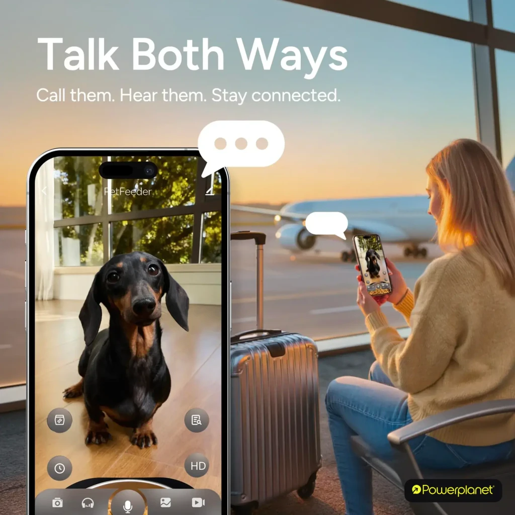 Comedero Automático Molly & Cody Smart Feeder 6L App Camera con depósito rojo translúcido, cámara frontal, dispensador programable y tazón gris con - Ítem2
