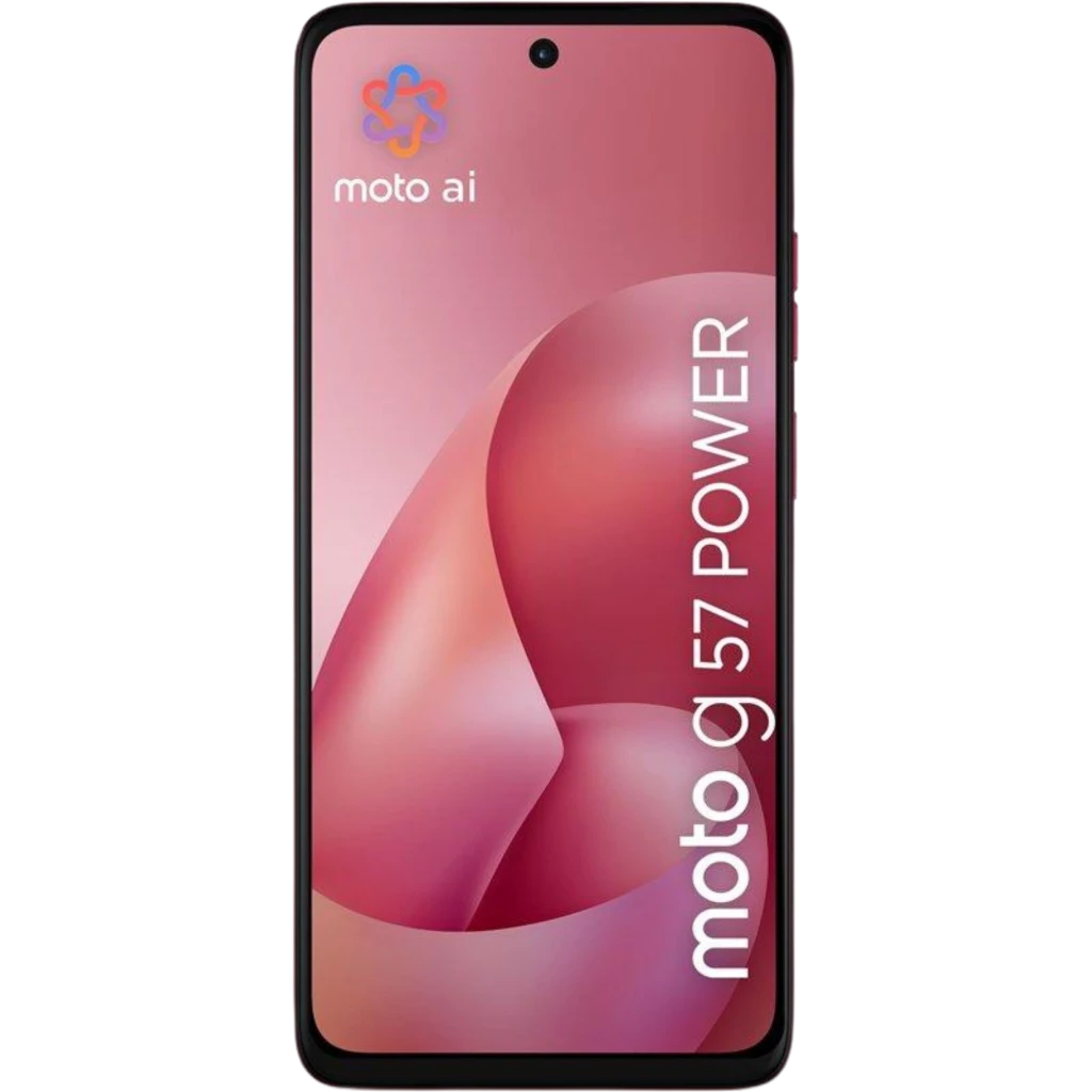 Smartphone rose Pink Lemonade avec triple capteur arrière proéminent, écran bord à bord 120Hz avec poinçon central, logo Motorola discret au dos - Ítem2