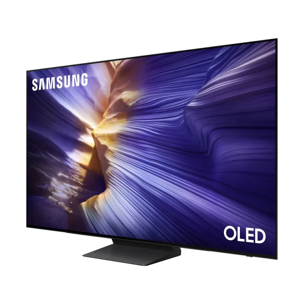 Samsung TQ55S92FAE 55 OLED 4K Ultra HD com painel fino, bordas mínimas, base central discreta e tela vibrante com tons roxos e dourados, 144Hz Wi‑Fi - Item5