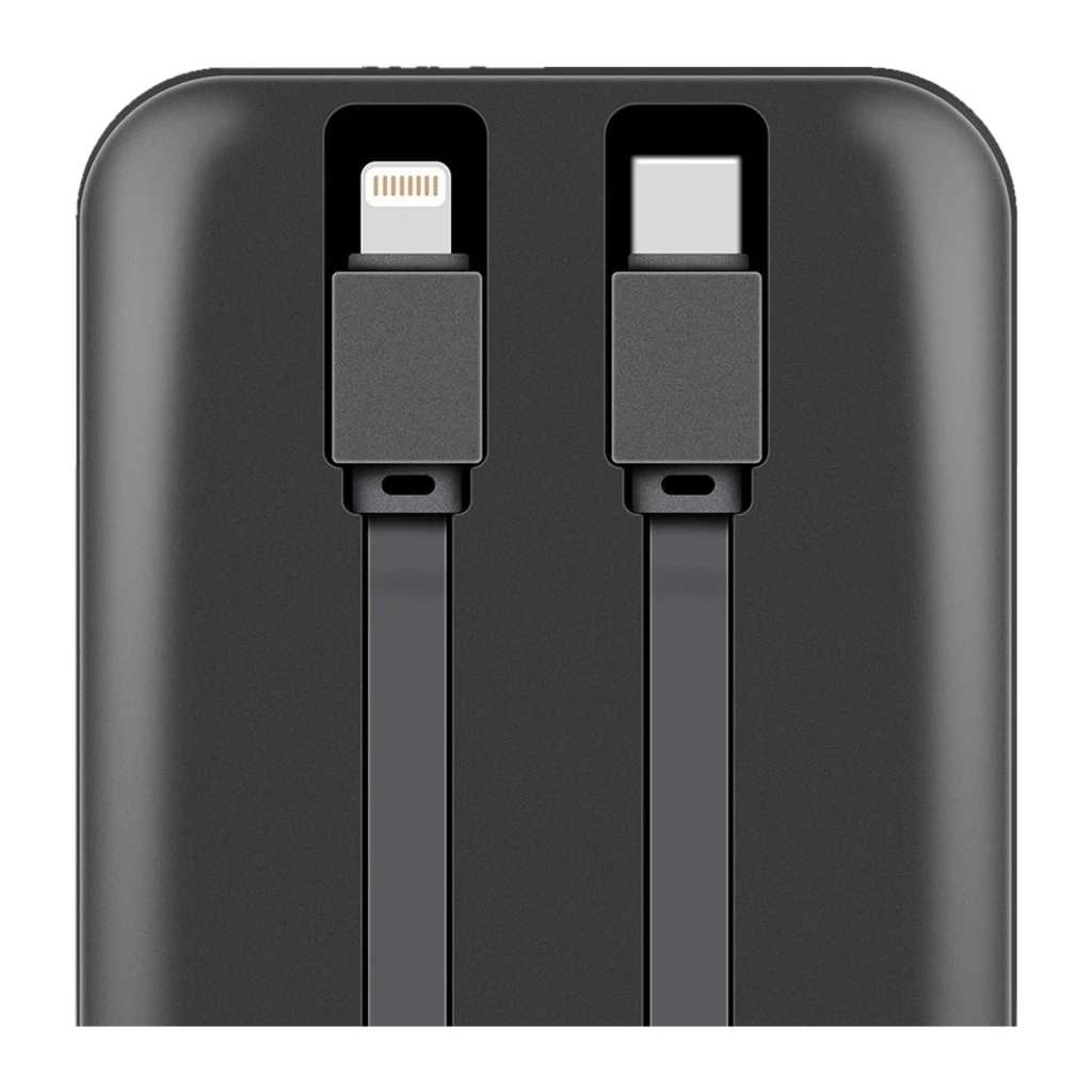 Power bank preto 10000mAh com display digital de bateria, saída PD 22,5W e alça laranja. Corpo compacto com destaque 10000 mAh e logo CablePulse - Item1
