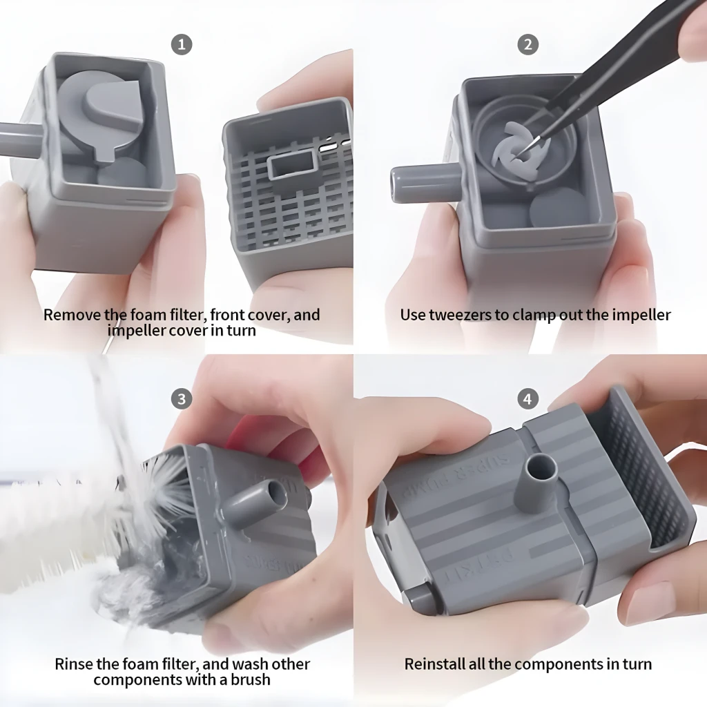 Module de pompe gris pour fontaines PETKIT Eversweet 3 Pro Solo 2 Eversweet Max avec grille d’aspiration large et sortie verticale compacte - Ítem2