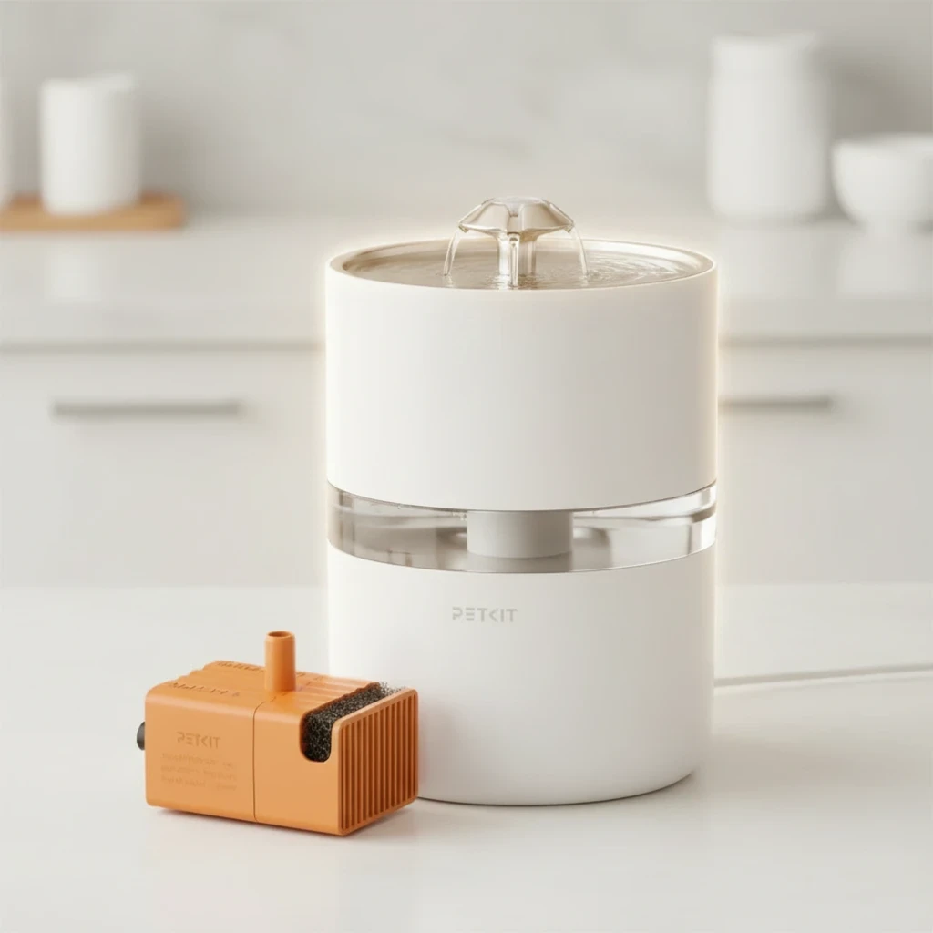 Pompe d’eau sans fil PETKIT orange, compacte, embout vertical, filtre mousse latéral et grille avant, compatible Eversweet SOLO SE 3 Pro UVC SOLO 2 Max Max 2 - Ítem2