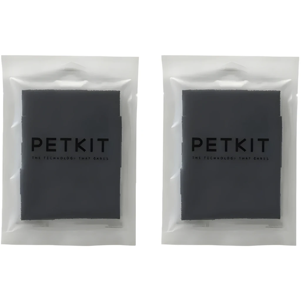 Filtres de remplacement Petkit Eversweet Charbon actif multicouche montrés en lot de 12 plaques noires poreuses pour une filtration fine de l’eau - Ítem1