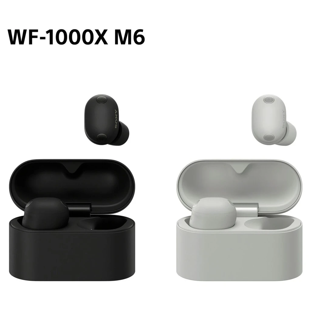 Boîtier de charge noir mat compact avec deux écouteurs intra noirs, design arrondi, indicateurs discrets, finition soignée et port USB-C à l’arrière - Ítem7