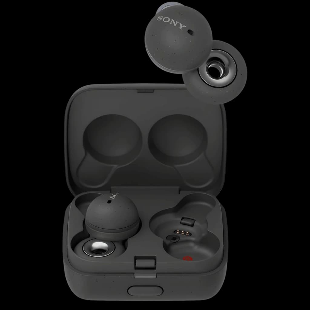 Sony LinkBuds WF-L900 gris: auriculares TWS in-ear con anillo abierto, estuche compacto magnético, acabado mate, puertos de carga y luces LED indicadoras