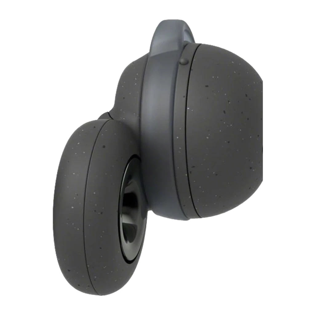 Sony LinkBuds WF-L900 gris avec boîtier compact, design annulaire ouvert, embouts ronds, voyants internes et aimants de charge, style minimal et moderne - Ítem3