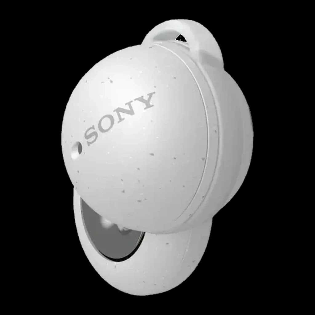 Auricular Sony LinkBuds WF-L900 blanco TWS in-ear con diseño abierto circular, acabado mate moteado, compacto y ligero, con micrófono integrado IPX4