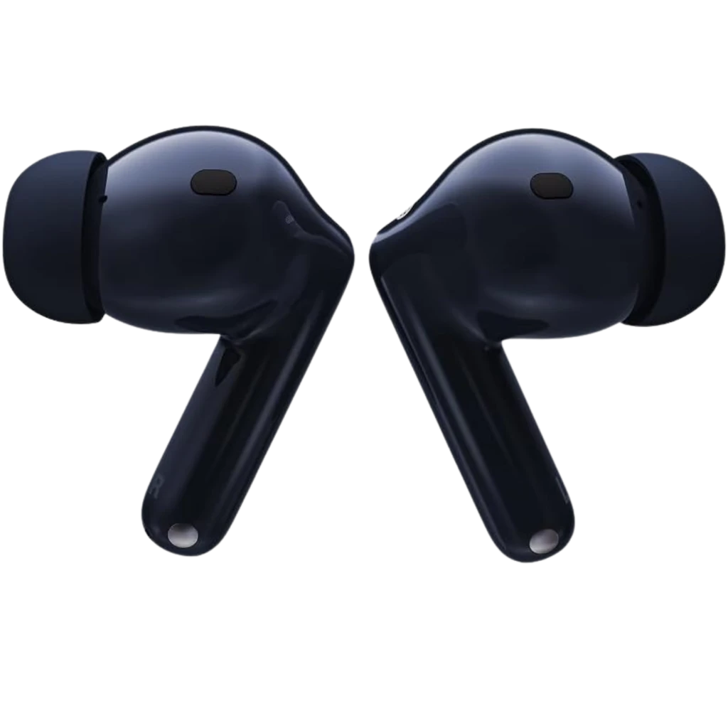 Boîtier bleu nuit compact avec deux écouteurs intra-auriculaires lisses, embouts ergonomiques, finition brillante, logo Motorola visible en façade - Ítem6
