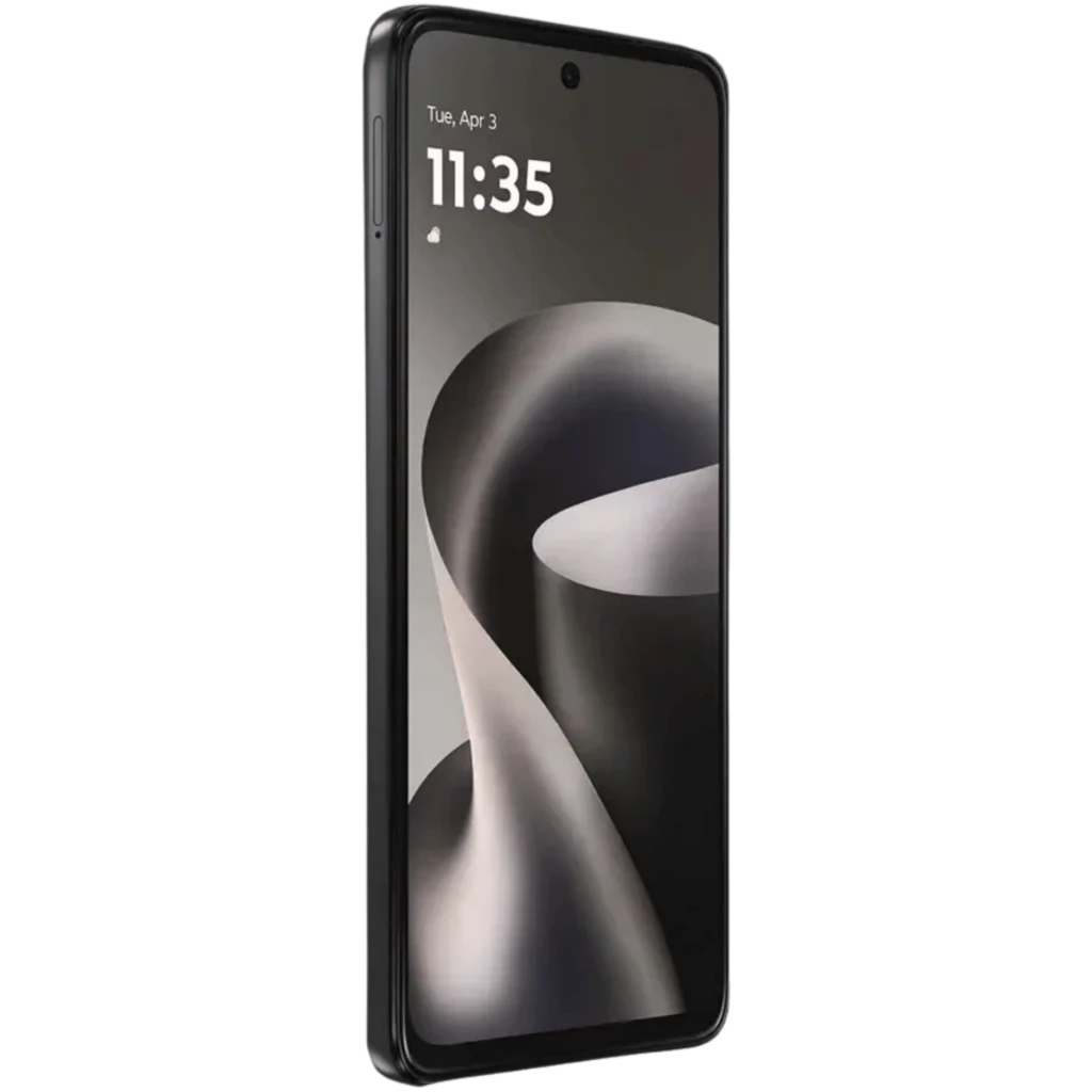Smartphone gris con pantalla 6.67 pulgadas perforada, triple cámara trasera grande, acabado texturizado, bordes finos y puerto USB Tipo C - Ítem2