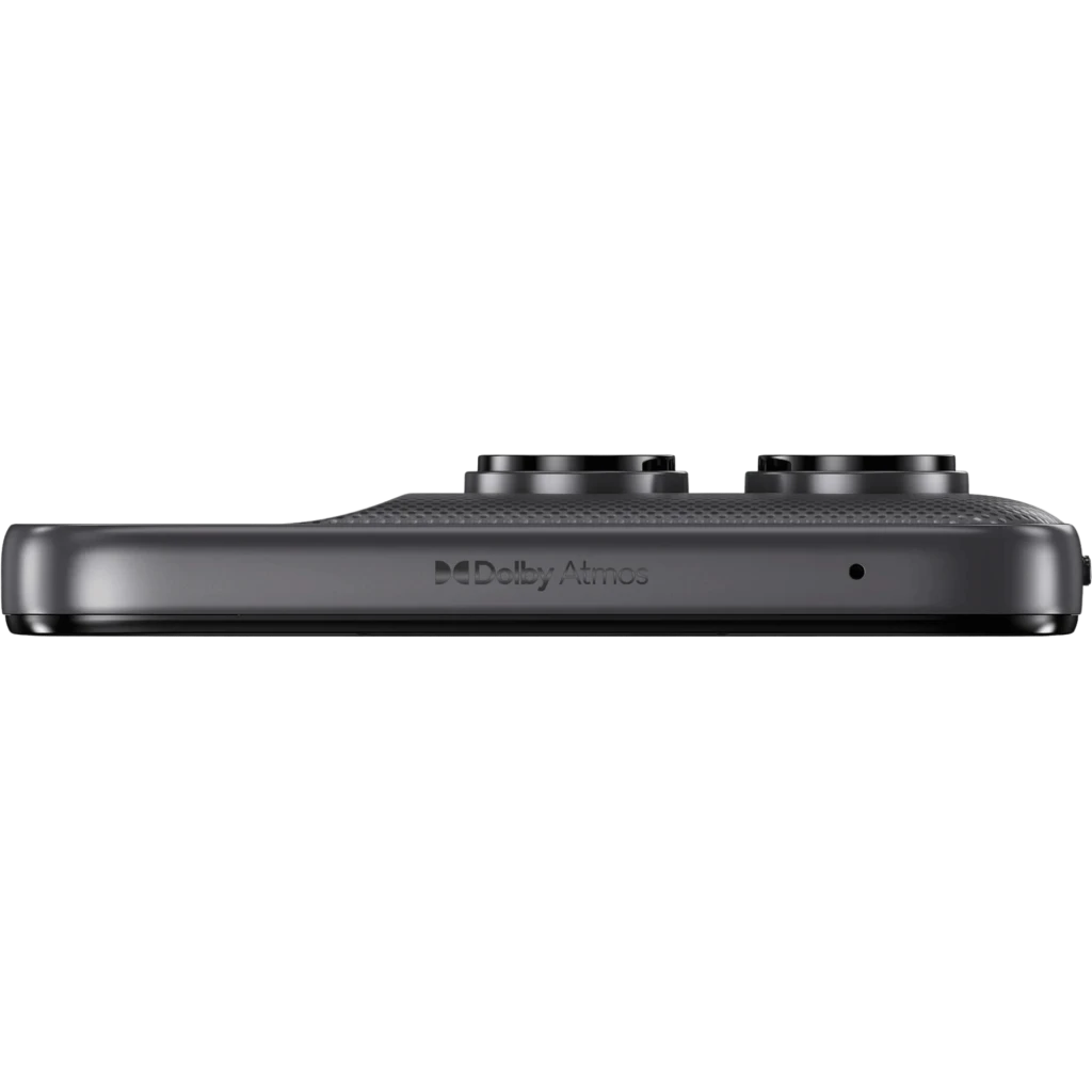 Smartphone gris con pantalla 6.67 pulgadas perforada, triple cámara trasera grande, acabado texturizado, bordes finos y puerto USB Tipo C - Ítem6
