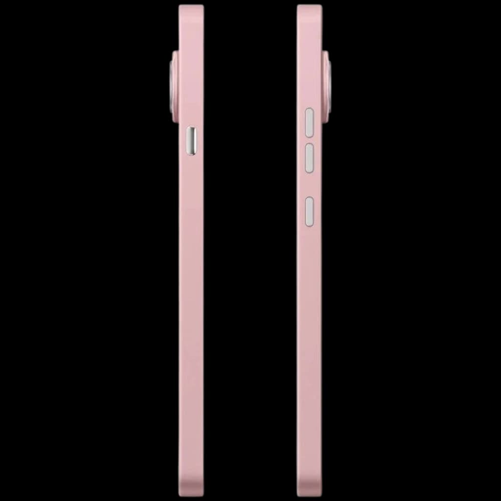 Nothing Phone 4a 5G rosa visto de perfil com botões laterais prateados e módulo de câmera saliente; corpo fino e acabamento fosco elegante